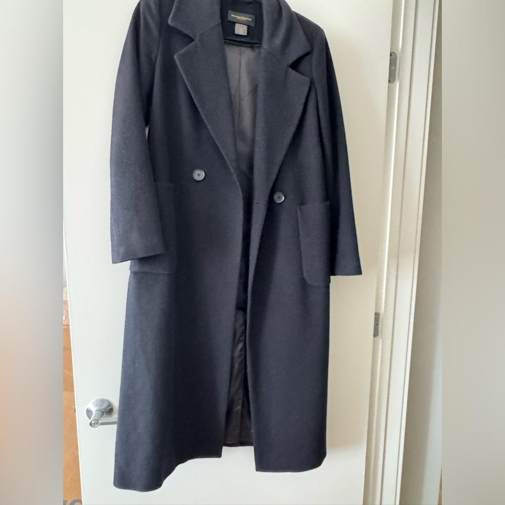 Donna Karan Black Maxi Wool Coat